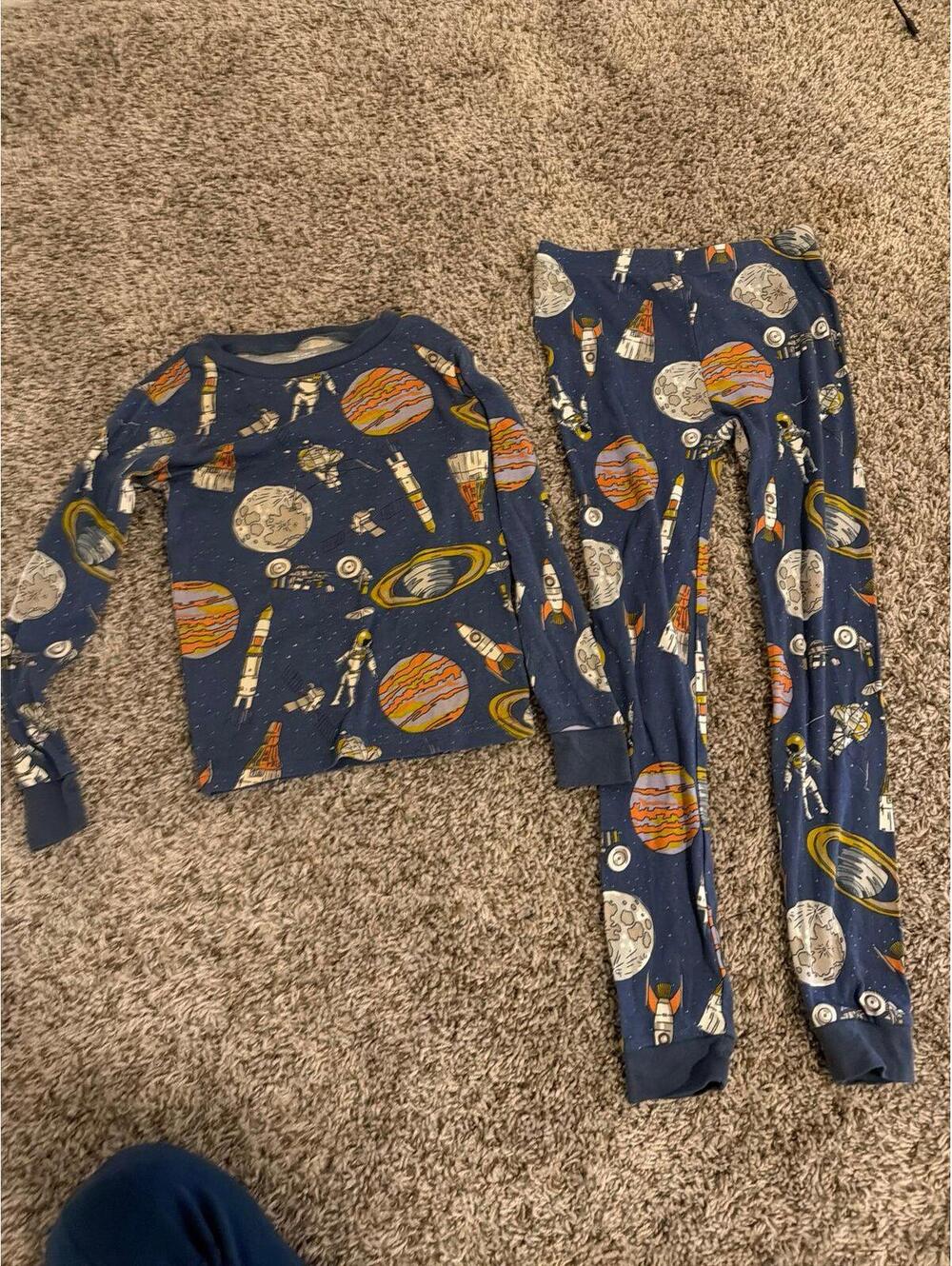 Carter's Boys Space Print Blue Pajama Set Size 8